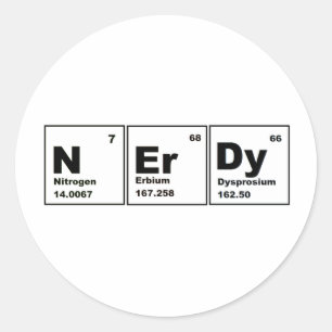 Nerdy Chemistry Product! Ronde Sticker
