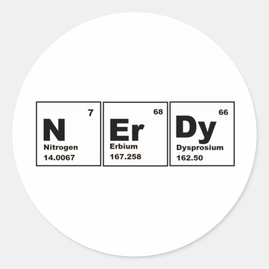 Nerdy Chemistry Product! Ronde Sticker (Voorkant)
