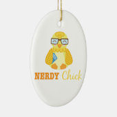 Nerdy Chick Keramisch Ornament (Rechts)