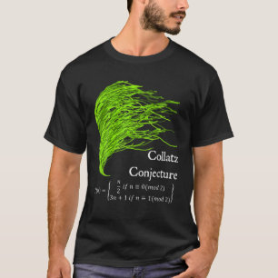 Nerdy Collatz Conjection 3N 1 Green Seaweed Wiskun T-shirt