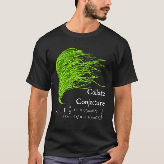 Nerdy Collatz Conjection 3N 1 Green Seaweed Wiskun T-shirt (Voorkant)