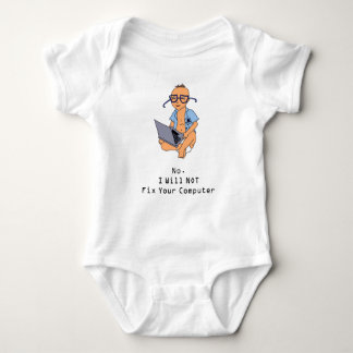Nerdy Computer Baby Tan Skin Romper