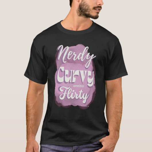 Nerdy Curvy Sometimes Flirty Retro Vibe Pastel on T-shirt (Voorkant)