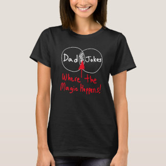Nerdy Dad Jokes Venn diagram waar de Magic gebeurt T-shirt
