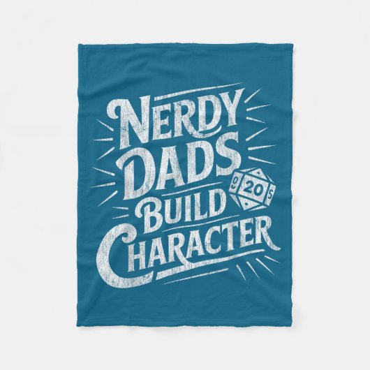 Nerdy Dads Build Character Father Humor  Fleece Deken (Voorkant)