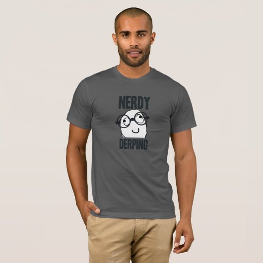 Nerdy derping meme t-shirt (Voorkant volledig)