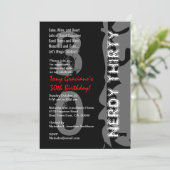 Nerdy Derty Birthday Black White Red Sjabloon Kaart (Staand voorkant)