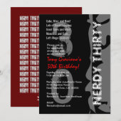 Nerdy Derty Birthday Black White Red Sjabloon Kaart (Voorkant / Achterkant)