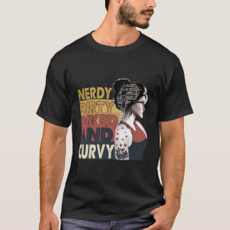 Nerdy Dirty Inked Curvy Leesliefhebbers Tattoo Gif T-shirt