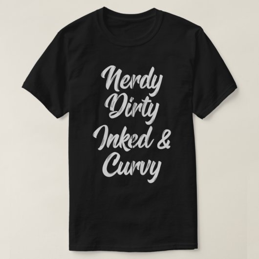 Nerdy Dirty Inked & Curvy Reading Lovers Tattoo Cu T-shirt (Design voorkant)