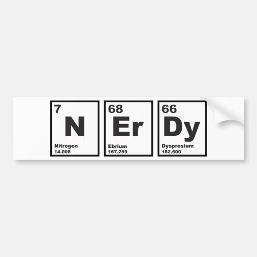 Nerdy Elements Bumpersticker (Voorkant)
