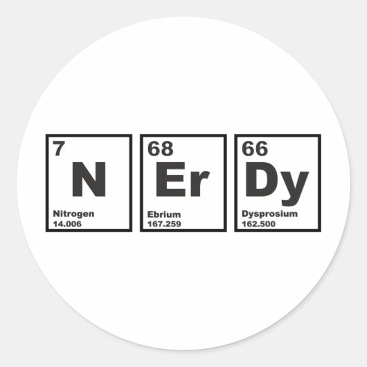 Nerdy Elements Ronde Sticker (Voorkant)