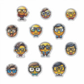 Nerdy Emoji Heads - Een Collectie van Schattigee, Sticker (Voorkant)