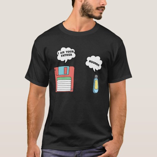 Nerdy Father Floppy Disk Flash Drive Computer Geek T-shirt (Voorkant)