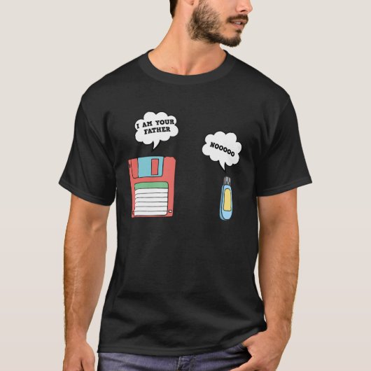 Nerdy Father Floppy Disk Flash Drive Computer Geek T-shirt (Voorkant)