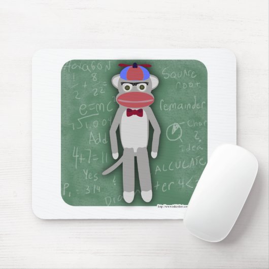 Nerdy Fifties Cool Fun Sock Monkey Cartoon Art Muismat (Met muis)