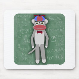 Nerdy Fifties Cool Fun Sock Monkey Cartoon Art Muismat