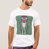 Nerdy Fifties Goofy Fun Sock Monkey Cartoon T-shirt (Voorkant)