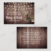 Nerdy Fox Breng een boek Rustiek Baby shower Inser Informatiekaartje (Voorkant / Achterkant)