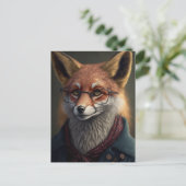 Nerdy fox briefkaart (Staand voorkant)