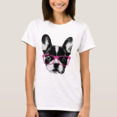 Nerdy French Bulldog Ma Hipster T-shirt (Voorkant)