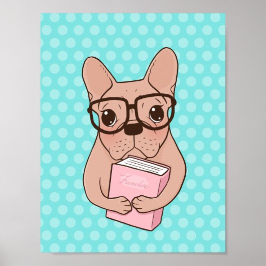 Nerdy French Bulldog Poster (Voorkant)