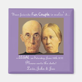 Nerdy Fun Couple Save-the-Date Cute Funny Magneet