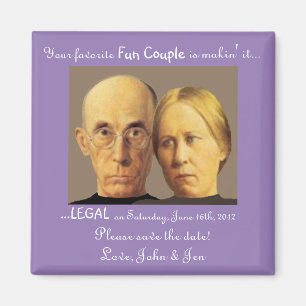 Nerdy Fun Couple Save-the-Date Cute Funny Magneet