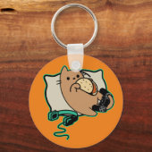 Nerdy Gamer Cat Taco Loading Game Pauze Sleutelhanger (Voorkant)
