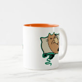 Nerdy Gamer Cat Taco Loading Game Pauze Tweekleurige Koffiemok (Voorkant rechts)