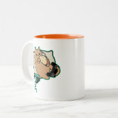 Nerdy Gamer Cat Taco Loading Game Pauze Tweekleurige Koffiemok (Voorkant links)