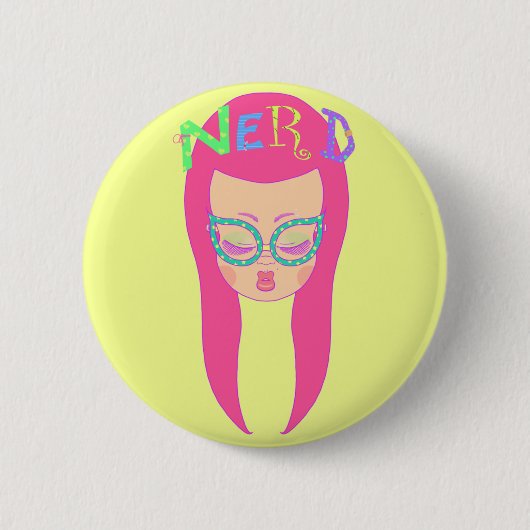 Nerdy Girl Ronde Button 5,7 Cm (Voorkant)