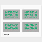 Nerdy Girls 2 Rechthoekige Sticker (Vel)