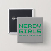 Nerdy Girls 2 Vierkante Button 5,1 Cm (Voorkant /achterkant)