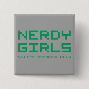 Nerdy Girls 2 Vierkante Button 5,1 Cm