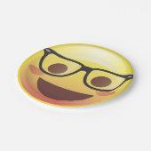 Nerdy Glasses Happy Emoji Paper Party Bord (Gekanteld)