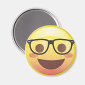Nerdy glazen Happy Emoji Magnet (Voorkant / Achterkant)