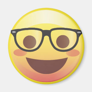 Nerdy glazen Happy Emoji Magnet