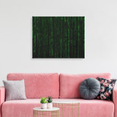 Nerdy Green Computer Code Canvas Afdruk (Insitu (Woonkamer))