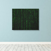 Nerdy Green Computer Code Canvas Afdruk (Insitu (Houten vloer))
