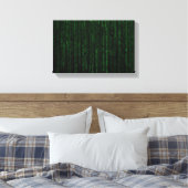 Nerdy Green Computer Code Canvas Afdruk (Insitu (Slaapkamer))