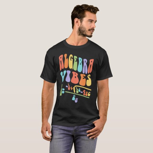 Nerdy Groovy Algebra Vibes Back To School Math Tea T-shirt (Voorkant volledig)