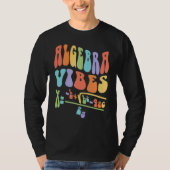 Nerdy Groovy Algebra Vibes Back To School Math Tea T-shirt (Voorkant)