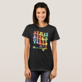 Nerdy Groovy Statistics Vibes Wiskunde leraar T-shirt (Voorkant volledig)