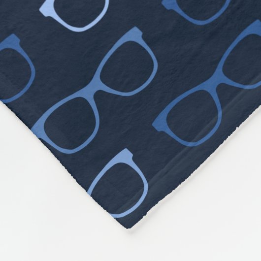 Nerdy Hipster glazen patroon blauw Fleece Deken (Hoek)