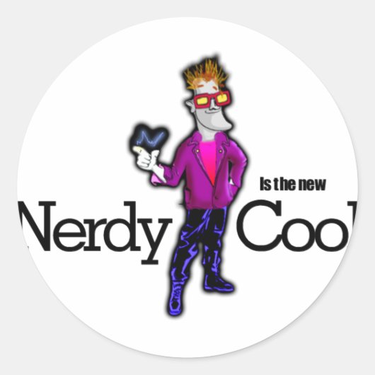 Nerdy is de nieuwe cool ronde sticker (Voorkant)