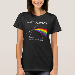 Nerdy Isaac Newton Prism Zwaartekracht van de Maan T-shirt
