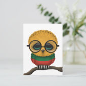 Nerdy Litouws Baby Owl Chic Briefkaart (Staand voorkant)