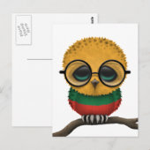 Nerdy Litouws Baby Owl Chic Briefkaart (Voorkant / Achterkant)