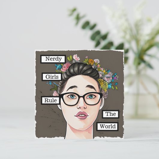Nerdy meisjes heersen over de wereld (Staand voorkant)